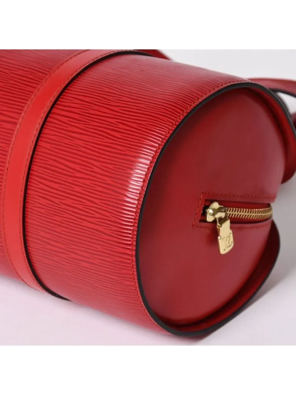 Louis Vuitton Soufflot Handbag Epi Leather Red Gold